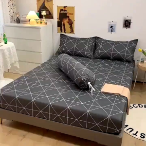 Fitted Bedsheet Set   Queen  Single 4pcs 3pcs  Getah keliling  New Designs  Kain cotton