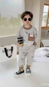 Bộ Thu Đông chất cotton xinh yêu cho bé trai hoạ tiết rất đáng yêu ấm áp nhẹ nhàng (10-21kg)