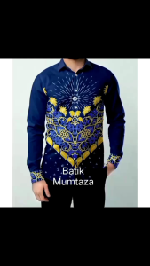 SERAGAM BATIK MUHAMMADIYAH MOTIF BIRU KUNING LAPIS FURING REGULER