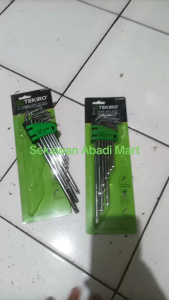 Tekiro Kunci L Set bintang 9pc Panjang Tanpa Lubang dan ada Lubang