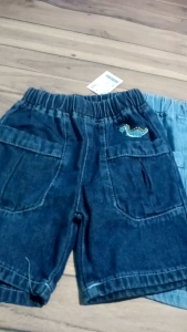 Celana jeans pendek anak motif bordir T-rek  1-7th