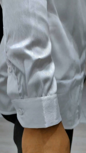 ZABEER Kemeja Koko Pria Jacquar Silky - Diana Putih