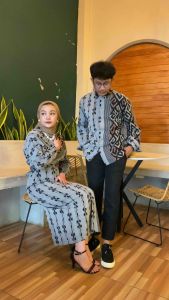 RAISA GREY LENGAN PANJANG - DRESS TENUN - KEMEJA TENUN- COUPLE TENUN( HARGA TERPISAH)