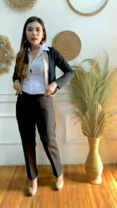Celana kantor wanita pinggang karet Celana bahan kerja wanita panjang atau celana formal wanita celana kerja cewek size S M L XL XXL 3XL 4XL 5XL muat BB 40-75kg