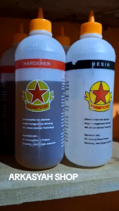 LEM BINTANG EPOXY HARDENER RESIN OREN 1KG (LEM KAYU LEM 2 KOMPONEN LEM SUPER KUAT)