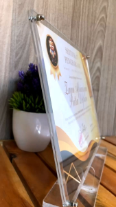 [COD] BINGKAI FOTO AKRILIK | BINGKAI SERTIFIKAT AKRILIK | ACRYLIC PHOTO FRAME TABLE TOP MURAH TEBAL 2MM+2MM CANTIK FREE DESAIN SERTIFIKAT DAN FOTO