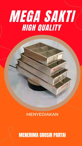 (ISI 1 PCS) LOYANG ALUMINIUM BROWNIES TEBAL + SEKAT / CETAKAN SEKAT / LOYANG BROWNIES SEKAT / LOYANG PANJANG SEKAT / LOYANG TINGGI 4 CM / ALUMINIUM MURAH