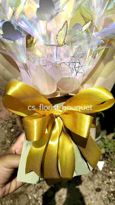 Ready buket wisuda/ buket kupu kupu gold tanpa LED/ lampu/ buket butterfly gold 10 pcs