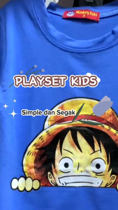 {1-6y}Baju Budak Lelaki Playset Boy Kids Shirts Cotton Plain Short Sleeves Short Pants MonkeyKid Hulk Naruto Onepiece
