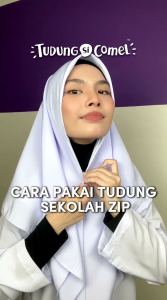 Original Tudung Si Comel Tudung Sekolah Berzip Dua Lapis Tudung Koshibo Lembut Awning on point