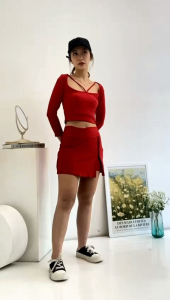 setelan rok wanita olahraga zumba dan aerobik