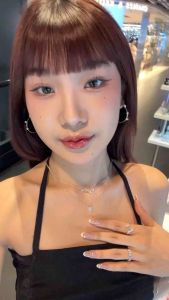 A.CEMI Nova White Zircon Hoop ต่างหูพลอยแท้ เพทายขาว ต่างหูเงินแท้ ชุบทอง 18K ไวท์โกลว์