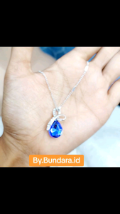 Bundara Acc-059 Kalung Lapis Rhodium Bentuk Tetesan Air Kristal Zircon