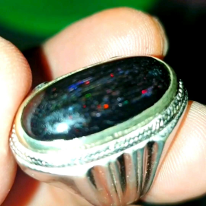 Cincin Batu Black Opal Ruyung Banten