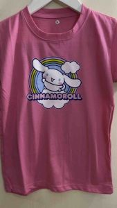 Kaos Anak Perempuan Usia 1-12 Tahun Sablon Karakter Cinnamoroll Pelangi Bahan Katuncombed Lembut