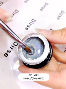 Gel vẽ nhũ kim cương Huaxi - Gel nhũ kim cương ánh cầu vòng siêu sáng