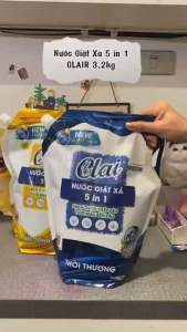 Nước giặt xả CLAI cao cấp 5 in 1 hương nắng mai - sạch sâu thơm ngát bảo vệ sợi vải - túi 3.2kg