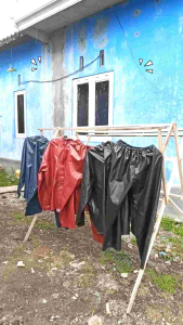 Jas hujan bahan Oscar premium nyaman awet dan elastis pria dan wanita