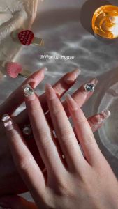 Pakai Kuku Handmade Penuh – Siri Reben 2 - Dilengkapi dengan Kit Alat / 100% Handmade Wearable Nails – Ribbon Pearl Series 2 - Comes with Tool Kit