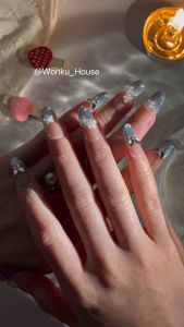 Pakai Kuku Handmade Penuh - Siri Bunga 12 - Dilengkapi dengan Kit Alat / 100% Handmade Wearable Nails - Flower Series 12 - Comes with Tool Kit