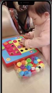 Button Idea Educational Toys - 12 Pictures + 50 Button Nails - Size: 25.5 x 25.5 x 4.5cm - Lightweight Plastic with Film Pattern - Color Box Packaging