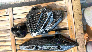 tutup radiator tameng dan corong knalpot vario new karbon forget