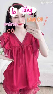 Đồ bộ nữ mặc nhà mùa hè bigsize 50-90kg bộ đùi cộc lụa latin phối tơ dễ thương