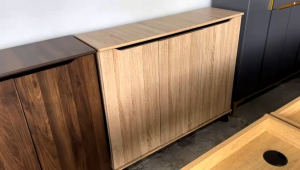 EGO Rak Kasut Almari Kasut Kabinet Kasut Shoe Cabinet 3 Door Solid Board Shoe Rack Columbia Walnut Color Multi Function Cabinet Pelbagai Fungsi Kabinet