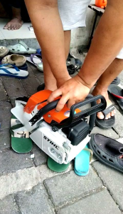 Chainsaw Stihl MS381: Mesin Asli