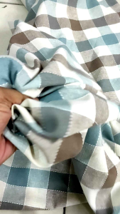 Kain Bahan Katun Pure 100% Linen Kotak Premium (Harga Untuk Setengah Meter)