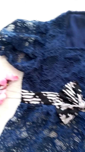 Setelan Kebaya Anak Bayi 1 Tahun Kutubaru Encim Bali Brukat Batik Navy Free Bando