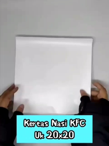 Kertas Nasi KFC POLOS/ Baking Laminasi [ 100 PCS ] ~ Uk 20 x 20 cm