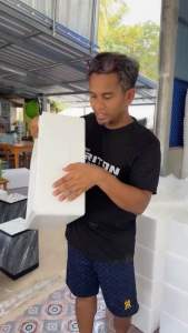 กล่องโฟมปลูกผักสลัดและผักสวนครัว แพ็ค 4 กล่อง พร้อมเจาะรู+ถ้วยปลูกสีขาว+ถุงคลุมกล่อง กล่องโฟมเกรดพิเศษเม็ดละเอียด- เกษตรกรรมยั่งยืน