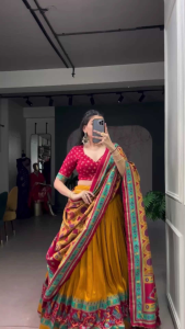 Tussar silk lehenga