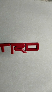 Emblem Logo Tulisan stiker huruf Toyota TRD merah all new Fortuner model tempel