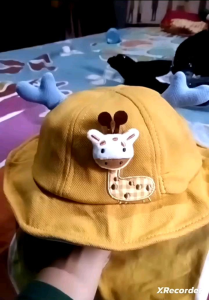 T.I - Topi Anak Laki Perempuan Giraffe 3D Tanduk Bucket Hat Import