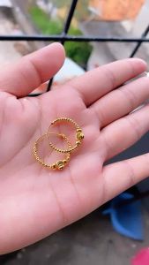 Anting Hoop Warna 24k Lapis Emas CXA55