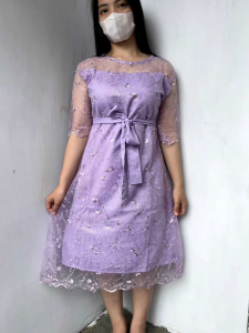 Dress Brokat Tulle Mutiara Premium Gaun Pesta Kekinian Dress Elegant Untuk Natal Dan Gereja Dress Wanita Kristen Ruka zh