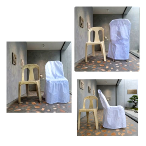 Amandas curtain shop chair/monoblock cover ready for 20pcs 10pcs orders (Geena and Katrina)