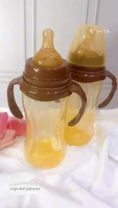 Botol Susu Praktis & Tahan Lama 330ml dengan Sedotan Selang / Gagang Tebal dengan Bahan Tebal dan BPA Free