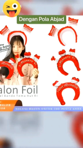 BALON  FOIL BANDO MERAH PUTIH HUT RI / BALON DIRGAHAYU RI aneka motif ( isi 50 pcs)