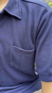 Kemeja Bowling Shirt Knit Motif Polos Pria Lengan Pendek / Kemeja Knit Polos Pria Kerah Terbuka Lengan Pendek Bahan Knit Premium Bermotif