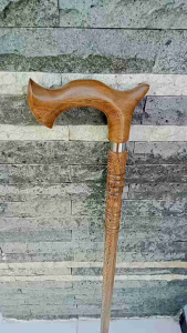 Tongkat jalan kayu kelor Jawa motif cula profil berkualitas R23