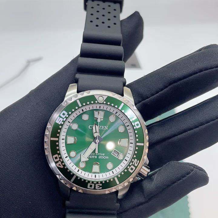 CITIZEN PROMASTER BN0158 18X Eco Drive Green Dial Date Display Men s Diver Watch Lazada PH