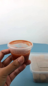 Sauce cup 100ml  + tutup isi 50 pcs / saos cup / tempat saus / wadah sauce Klir ANTI BOCOR bisa untuk tempat wadah puding jelly cup