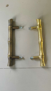 Tarikan Laci Lemari Meja Kuningan Antik Motif Bambu 145 cm 1 Pcs