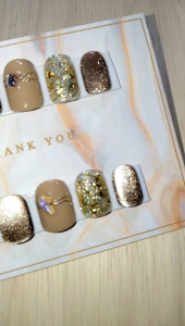 เล็บปลอมpvc.เจลแท้ฟรีกาวตะไบโทนน้ำตาลทรงเหลี่ยมสั้นm *รับไซต์อื่นแจ้งที่ช่องแชทค่ะ