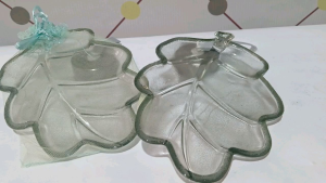 piring daun kaca beling