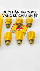 2 CÁI: Đuôi Hàn Tig QQ VÀNG SỨ CHỊU NHIỆT dùng cho Mỏ Hàn Tig QQ150  loại Dài và Ngắn  phụ kiện hàn cắt