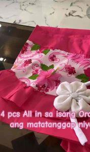Received 4 items ito ay 2 PCS BIG CURTAINS pampinto o bintana at 2 PCS CUTE FLOWER TIE - Standard Size or 60x70 inches or 6ft for Door and Window